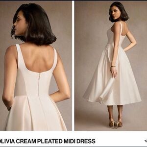 Azazie Cream Midi Dress